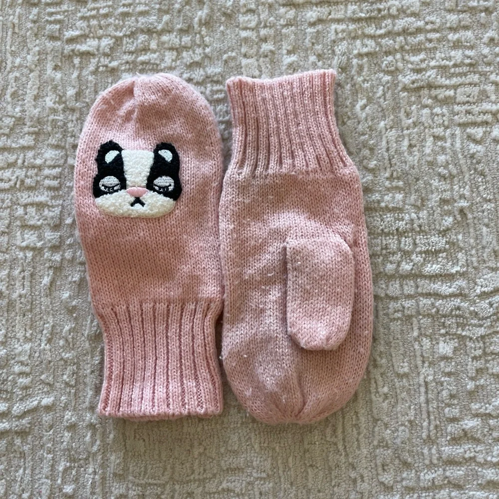 H&M Super Cute Toddler Pink Panda Mittens